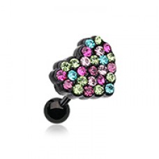 Sprinkles Heart Multi-Gem Cartilage Tragus Earring