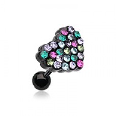 Sprinkles Heart Multi-Gem Cartilage Tragus Earring