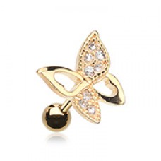 Golden Butterfly Cartilage Tragus Earring