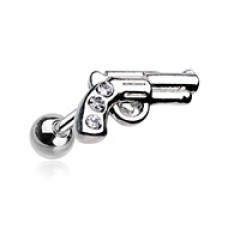 Sparkle Gun Pistol Cartilage Tragus Earring