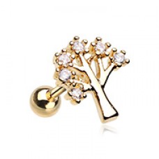 Golden Tree of Life Sparkle Cartilage Tragus Earring