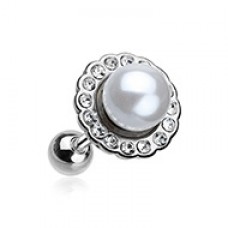 Pearl Blossom Sparkle Cartilage Tragus Earring