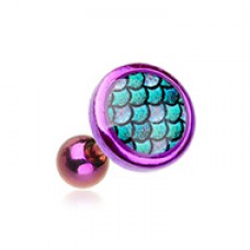 Purple Mermaid Scale Cartilage Tragus Earring