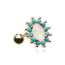 Golden Elegant Opal Turquoise Cartilage Tragus Earring