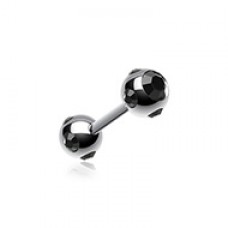 Double Aurora Gem Ball Steel Cartilage Tragus Barbell