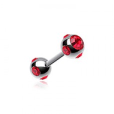Double Aurora Gem Ball Steel Cartilage Tragus Barbell