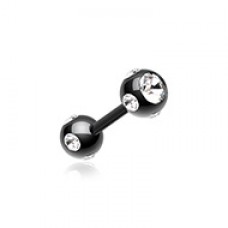 Colorline PVD Double Aurora Gem Ball Steel Cartilage Tragus Barbell