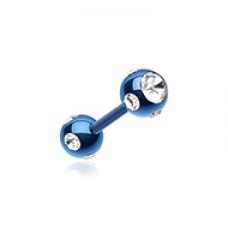 Colorline PVD Double Aurora Gem Ball Steel Cartilage Tragus Barbell