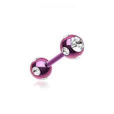 Colorline PVD Double Aurora Gem Ball Steel Cartilage Tragus Barbell