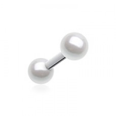 Double Luster Pearl Ball Steel Cartilage Tragus Earring
