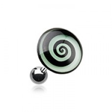 Glow in the Dark Hypnotic Swirl Cartilage Tragus Earring