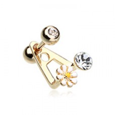 Golden Dainty Daisy Cartilage Cuff Ring