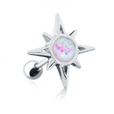 Opal Sunburst Cartilage Tragus Earring