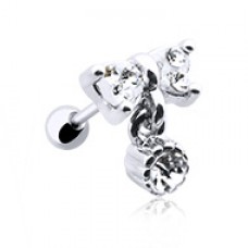 Bow-Tie Dangle Cartilage Tragus Barbell