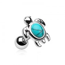 Wild Marine Synthetic Turquoise Stone Turtle Cartilage Tragus Earring