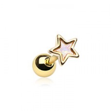 Golden Opal Star Shape Cartilage Tragus Earring