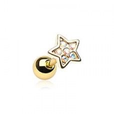 Golden Twinkling Star Cartilage Tragus Earring