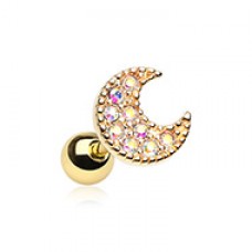 Golden DayDream Moon Cartilage Tragus Earring