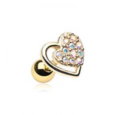 Golden Dreamy Heart Cartilage Tragus Earring