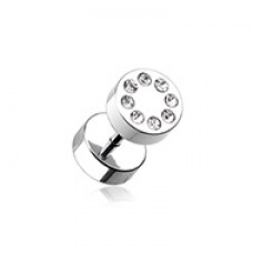 Multi Gem Encircled Steel Fake Plug 