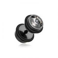 Blackline Pointy Crystalline Steel Fake Plug 