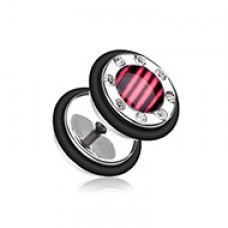Stripe Gem Rimmed Steel Fake Plug 