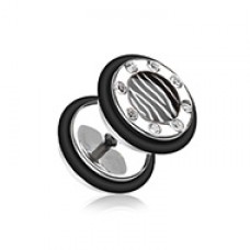 Stripe Gem Rimmed Steel Fake Plug 