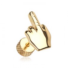 Golden Middle FU Finger Steel Fake Plug 