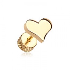 Golden Lovely Heart Steel Fake Plug 