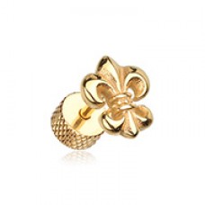 Golden Fleur De Lis Steel Fake Plug 