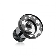 Blackline Star Print Spiral Top Steel Fake Plug 