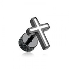 Blackline Cross Embossed Steel Fake Plug 