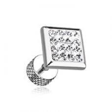 Square Multi-Sprinkle Dot Multi Gem Steel Fake Plug 