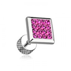 Square Multi-Sprinkle Dot Multi Gem Steel Fake Plug 