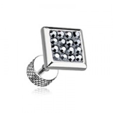 Square Multi-Sprinkle Dot Multi Gem Steel Fake Plug 