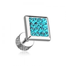 Square Multi-Sprinkle Dot Multi Gem Steel Fake Plug 