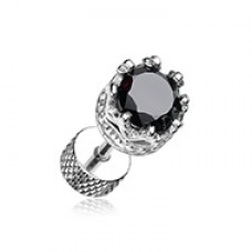 Tiara Crown Prong Sparkle Steel Fake Plug 