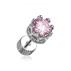Tiara Crown Prong Sparkle Steel Fake Plug 