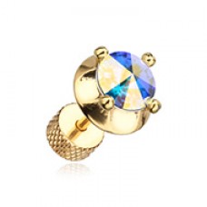 Golden Spacer Saucer Crystal Steel Fake Plug 