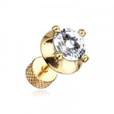 Golden Spacer Saucer Crystal Steel Fake Plug 