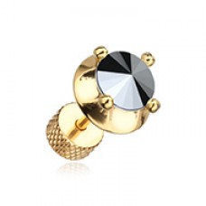 Golden Spacer Saucer Crystal Steel Fake Plug 