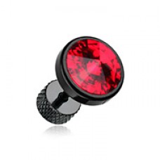 Blackline Pointy Faceted Crystal Steel Fake Plug 