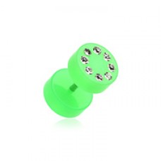 Neon Multi Gem Solid Acrylic Fake Plug 