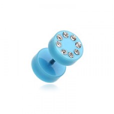 Neon Multi Gem Solid Acrylic Fake Plug 