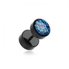 Multi-Sprinkle Dot Multi Gem Black UV Fake Plug 