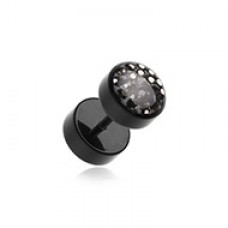 Multi-Sprinkle Dot Multi Gem Black UV Fake Plug 