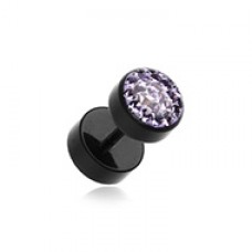 Multi-Sprinkle Dot Multi Gem Black UV Fake Plug 