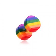 Rainbow Stripe Acrylic Fake Plug 