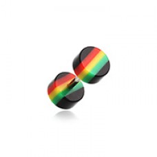 Multi Stripe Acrylic Fake Plug 