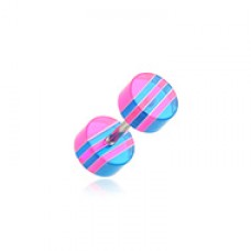 Multi Stripe Acrylic Fake Plug 